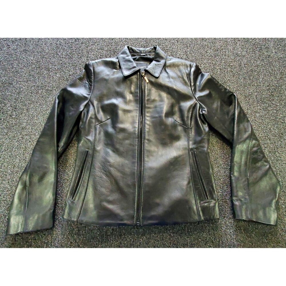 ColeBrook & Co. Outerwear Women's Jacket Medium Black Fitted Soft 100% Leather
